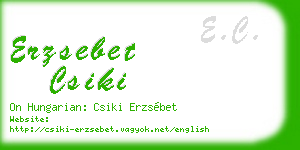 erzsebet csiki business card