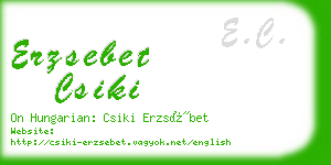 erzsebet csiki business card